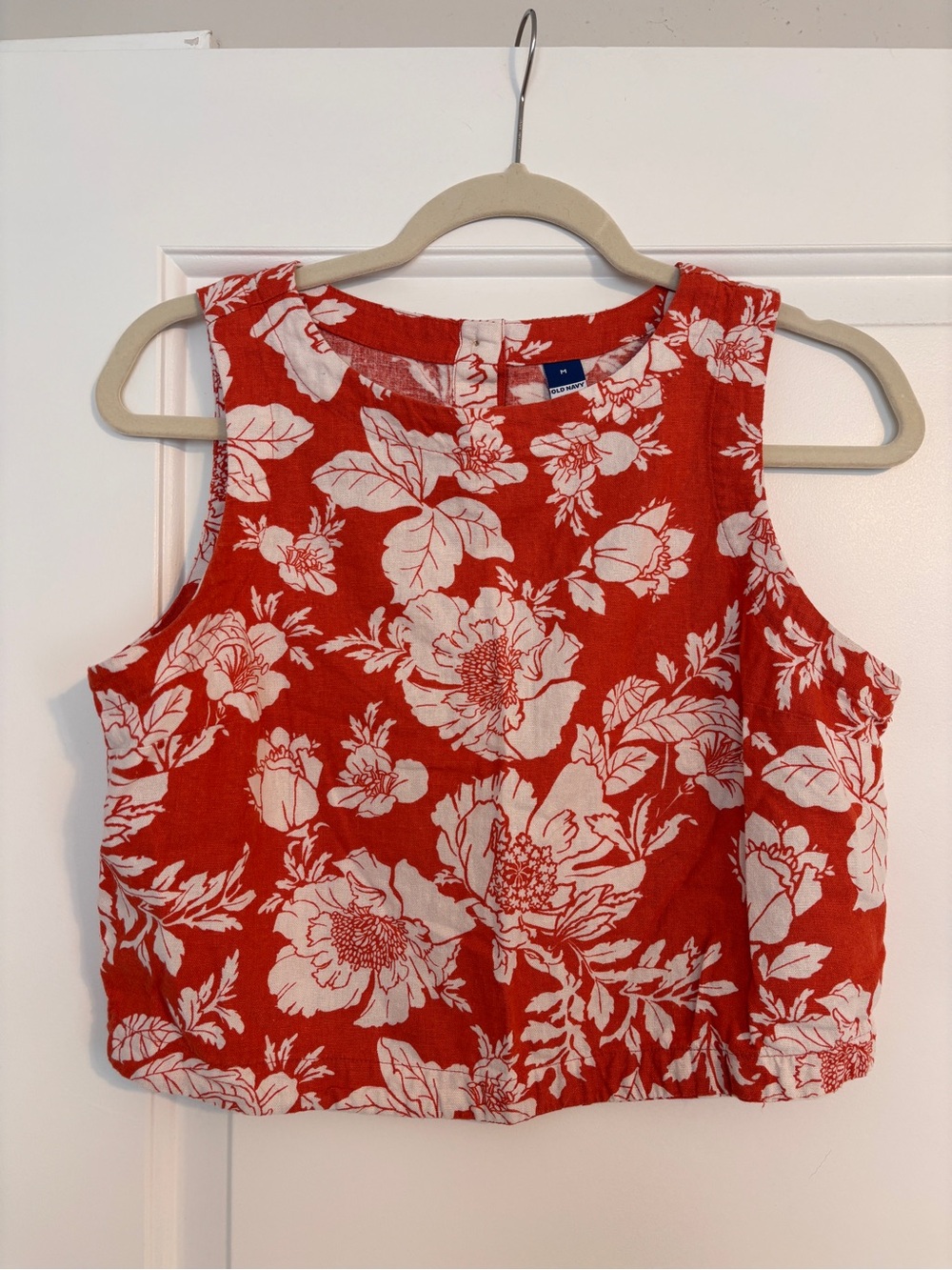 Old Navy Red Floral Cropped Tank